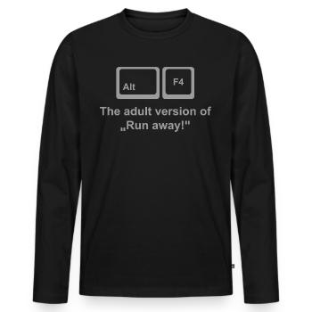 Alt F4 Shirt – Funny Rage Quit for Gamers & Nerds - Männer Premium Bio Langarmshirt - Schwarz - Vorne - Nico (187cm)