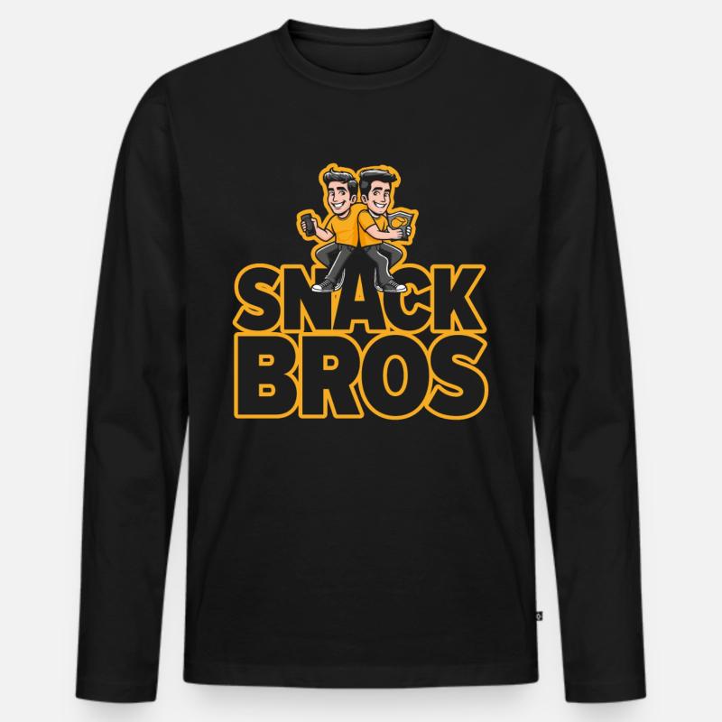 SNACKBROS - Männer Premium Bio Langarmshirt - Schwarz