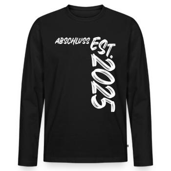 Abschluss Est. 2025 - Männer Premium Bio Langarmshirt - Schwarz - Vorne - Nico (187cm)