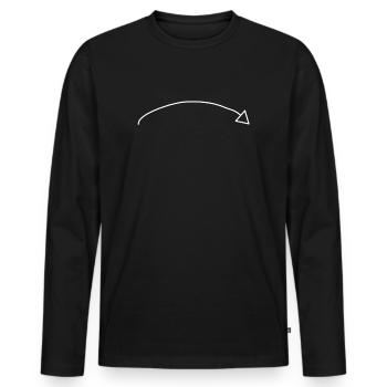 Weißer Gebogener Pfeil Deko - Männer Premium Bio Langarmshirt - Schwarz - Vorne - Nico (187cm)