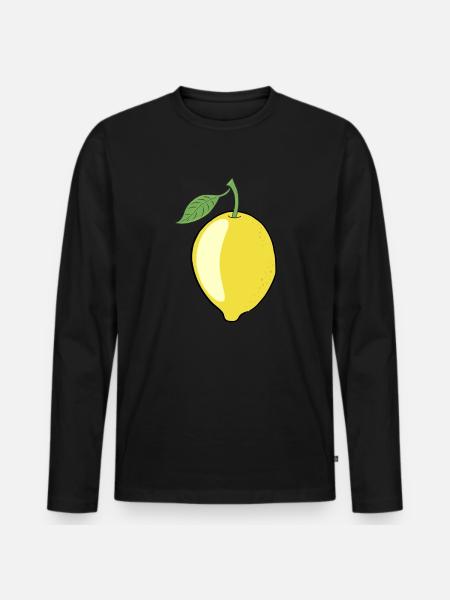 Citroenkalkfruit van de citroenboom - Mannen Premium Bio shirt met lange mouwen - zwart