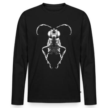 Guêpe grave - T-shirt manches longues Premium bio Homme - noir - Devant - Nico (187cm)