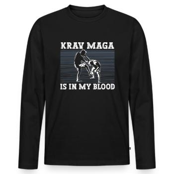 Krav Maga Kampfsport Krav Maga Trainer Krav Maga - Männer Premium Bio Langarmshirt - Schwarz - Vorne - Nico (187cm)
