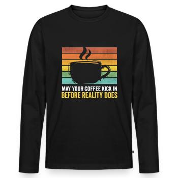 I like coffee gift ideas coffee lovers - Men's Premium Organic Long Sleeve Shirt - black - Front - Nico (187cm)