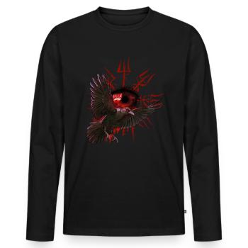 Vegvisir Odin avec Hugin et Munin - Vikings - T-shirt manches longues Premium bio Homme - noir - Devant - Nico (187cm)