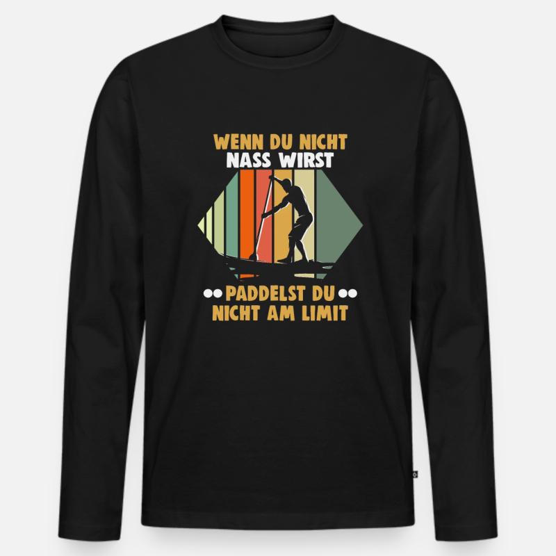 Sup Stand Up Paddle Design Sup Board Paddeln - Männer Premium Bio Langarmshirt - Schwarz