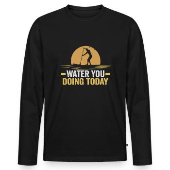 Sup Stand Up Paddle Design Sup Board Paddeln - Männer Premium Bio Langarmshirt - Schwarz - Vorne - Nico (187cm)