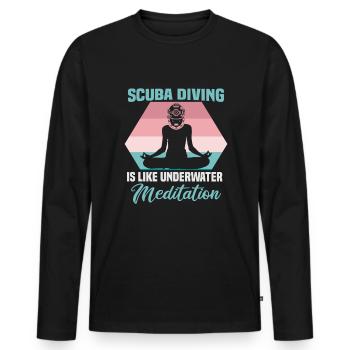 Sporttaucher Design Tauchlehrer Schnorcheln - Männer Premium Bio Langarmshirt - Schwarz - Vorne - Nico (187cm)