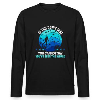 Instructeur de conception de plongée sous-marine Snorkeling - T-shirt manches longues Premium bio Homme - noir - Devant - Nico (187cm)