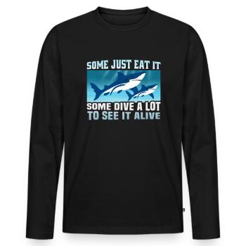 Sporttaucher Design Tauchlehrer Schnorcheln - Männer Premium Bio Langarmshirt - Schwarz - Vorne - Nico (187cm)