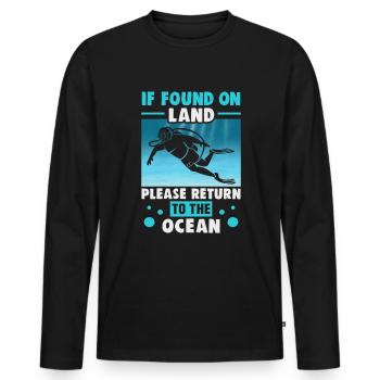 Sporttaucher Design Tauchlehrer Schnorcheln - Männer Premium Bio Langarmshirt - Schwarz - Vorne - Nico (187cm)