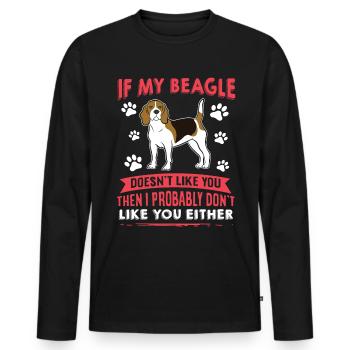 Dog saying Beagle design pour les amoureux des chiens - T-shirt manches longues Premium bio Homme - noir - Devant - Nico (187cm)