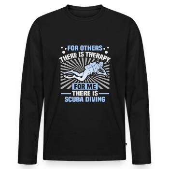 Instructeur de conception de plongée sous-marine Snorkeling - T-shirt manches longues Premium bio Homme - noir - Devant - Nico (187cm)