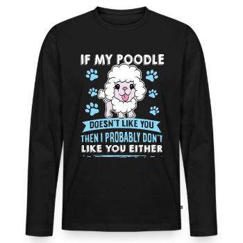 Dog Poodle Design for Dog Lovers - Men's Premium Organic Long Sleeve Shirt - black - Front - Nico (187cm)