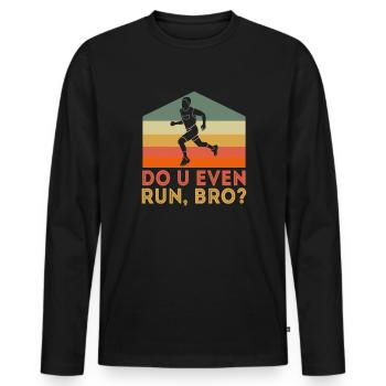Running Marathon Runner Running - Men's Premium Organic Long Sleeve Shirt - black - Front - Nico (187cm)