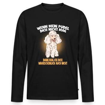 Hunde Pudel Design für Hundeliebhaber - Männer Premium Bio Langarmshirt - Schwarz - Vorne - Nico (187cm)