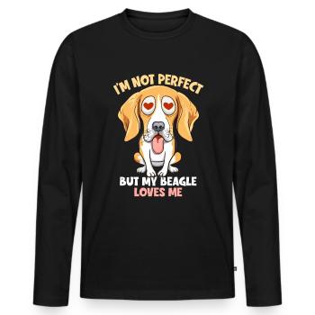 Dog saying Beagle design pour les amoureux des chiens - T-shirt manches longues Premium bio Homme - noir - Devant - Nico (187cm)