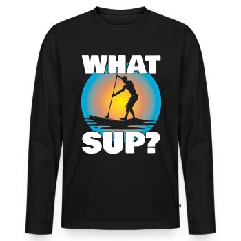 Sup Stand Up Paddle Design Sup Board Paddeln - Männer Premium Bio Langarmshirt - Schwarz - Vorne - Nico (187cm)