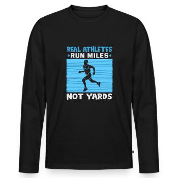 Running Marathon Runner Running - Men's Premium Organic Long Sleeve Shirt - black - Front - Nico (187cm)