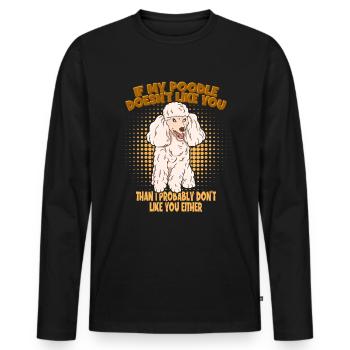 Dog Poodle Design for Dog Lovers - Men's Premium Organic Long Sleeve Shirt - black - Front - Nico (187cm)