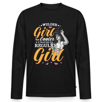 Conception de spruch de soudeur pour les métallurgistes - T-shirt manches longues Premium bio Homme - noir - Devant - Nico (187cm)
