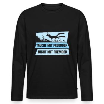 Sporttaucher Design Tauchlehrer Schnorcheln - Männer Premium Bio Langarmshirt - Schwarz - Vorne - Nico (187cm)