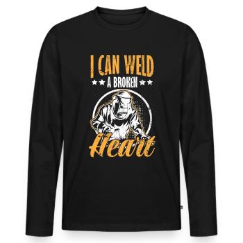 Welder Spruch Design for MetalWorkers - Men's Premium Organic Long Sleeve Shirt - black - Front - Nico (187cm)