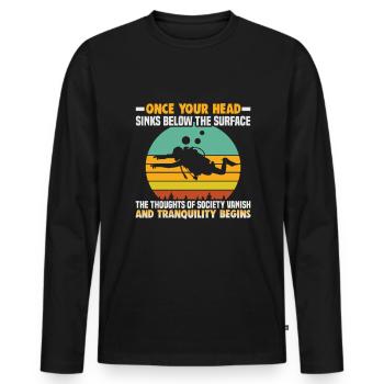 Sporttaucher Design Tauchlehrer Schnorcheln - Männer Premium Bio Langarmshirt - Schwarz - Vorne - Nico (187cm)