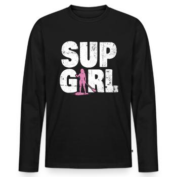 Sup Stand Up Paddle Design Sup Board Paddeln - Männer Premium Bio Langarmshirt - Schwarz - Vorne - Nico (187cm)