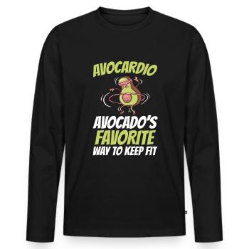 Conception d’avocat pour les végétariens et les végétaliens - T-shirt manches longues Premium bio Homme - noir - Devant - Nico (187cm)