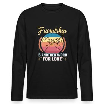 Cadeau d’amitié pour bon ami - T-shirt manches longues Premium bio Homme - noir - Devant - Nico (187cm)