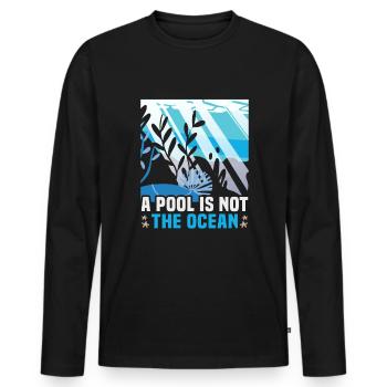 Strandurlaub am Meer Design Strandmotiv - Männer Premium Bio Langarmshirt - Schwarz - Vorne - Nico (187cm)