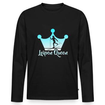 Langläufer Biathlon Skilangläufer - Männer Premium Bio Langarmshirt - Schwarz - Vorne - Nico (187cm)