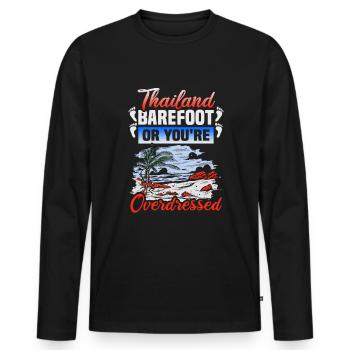 Thailand Strandurlaub am Meer Design Strandmotiv - Männer Premium Bio Langarmshirt - Schwarz - Vorne - Nico (187cm)