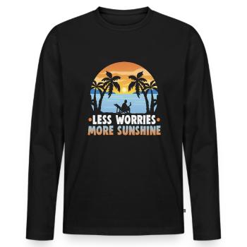 Strandurlaub am Meer Design Strandmotiv - Männer Premium Bio Langarmshirt - Schwarz - Vorne - Nico (187cm)