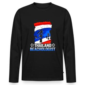 Thaïlande Beach Holiday by the Sea Design Beach Motif - T-shirt manches longues Premium bio Homme - noir - Devant - Nico (187cm)