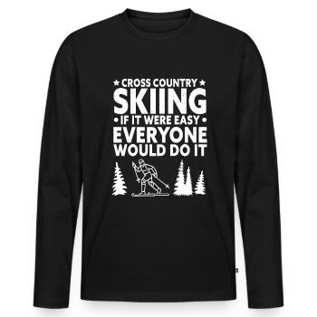 Skieurs de fond biathlon de fond - T-shirt manches longues Premium bio Homme - noir - Devant - Nico (187cm)