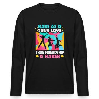 Cadeau d’amitié pour bon ami - T-shirt manches longues Premium bio Homme - noir - Devant - Nico (187cm)