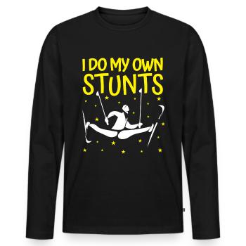 Cross-country biathlon cross-country skiers - Men's Premium Organic Long Sleeve Shirt - black - Front - Nico (187cm)