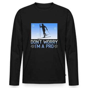 Cross-country biathlon cross-country skiers - Men's Premium Organic Long Sleeve Shirt - black - Front - Nico (187cm)