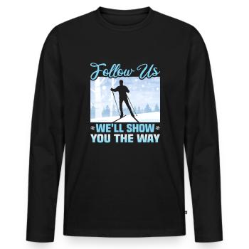 Langläufer Biathlon Skilangläufer - Männer Premium Bio Langarmshirt - Schwarz - Vorne - Nico (187cm)