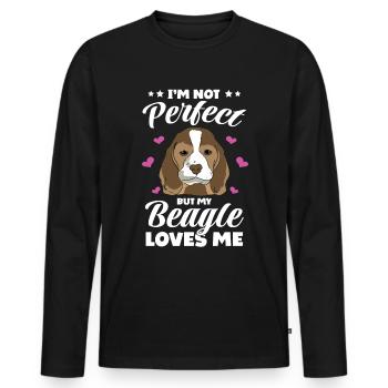 Dog saying Beagle design pour les amoureux des chiens - T-shirt manches longues Premium bio Homme - noir - Devant - Nico (187cm)