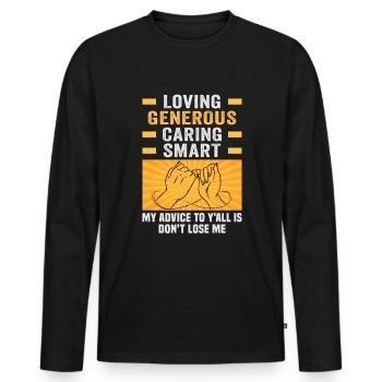 Friendship gift for good friend - Men's Premium Organic Long Sleeve Shirt - black - Front - Nico (187cm)