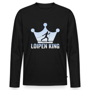 Langläufer Biathlon Skilangläufer - Männer Premium Bio Langarmshirt - Schwarz - Vorne - Nico (187cm)