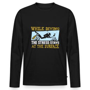 Instructeur de conception de plongée sous-marine Snorkeling - T-shirt manches longues Premium bio Homme - noir - Devant - Nico (187cm)