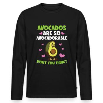 Avocado design for vegetarians and vegans - Men's Premium Organic Long Sleeve Shirt - black - Front - Nico (187cm)