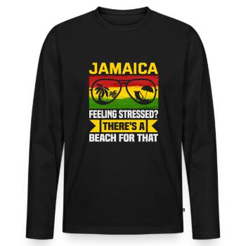 Jamaica Beach Holiday by the Sea Design Beach Motif - T-shirt manches longues Premium bio Homme - noir - Devant - Nico (187cm)