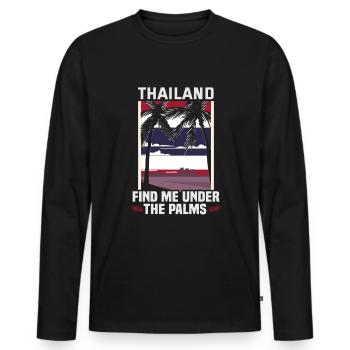 Thaïlande Beach Holiday by the Sea Design Beach Motif - T-shirt manches longues Premium bio Homme - noir - Devant - Nico (187cm)