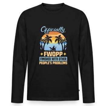 Pensionierung Geschenkidee Rentner Arbeitskollege - Männer Premium Bio Langarmshirt - Schwarz - Vorne - Nico (187cm)