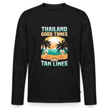 Thaïlande Beach Holiday by the Sea Design Beach Motif - T-shirt manches longues Premium bio Homme - noir - Devant - Nico (187cm)